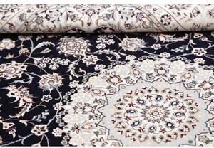 Tappeto Nain 6la Medaglione Floreale Blu Scuro Avorio 168x249 Cm