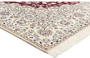 Tappeto Nain 6la Medaglione Floreale Borgogna Avorio 155x235 Cm