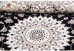 Tappeto Nain 6la Medaglione Floreale Avorio Blu Scuro Quadrato 172x170 Cm