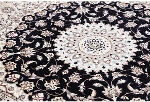 Tappeto Nain 6la Medaglione Floreale Avorio Blu Scuro Quadrato 172x170 Cm