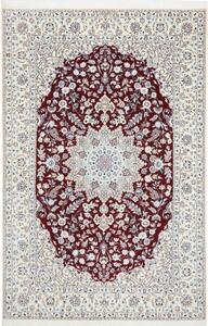 Tappeto Nain 6la Medaglione Floreale Borgogna Avorio 155x235 Cm