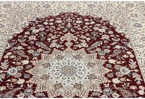 Tappeto Nain 6la Medaglione Floreale Borgogna Avorio 155x235 Cm