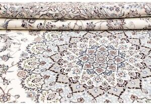Tappeto Nain 6la Medaglione Floreale Avorio Blu 252x356 Cm