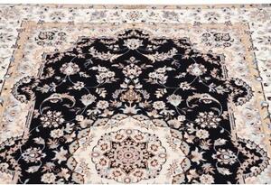 Tappeto Nain 6la Medaglione Floreale Blu Scuro Avorio 126x175 Cm