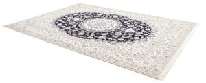 Tappeto Nain 6la Medaglione Floreale Blu Scuro Avorio 253x353 Cm