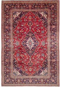 Tappeto Ardakan Medaglione Floreale Rosso Blu Scuro 197x299 Cm