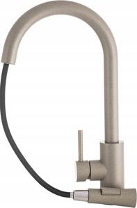 Granitan | LIBRA - Miscelatore da cucina - Bocca estraibile - 2 tipi di getto - Beige - Ottone - Carica Vetroceramica