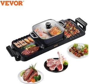 Griglia elettrica da barbecue 2400 W, portatile, senza fumo, antiaderente