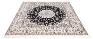 Tappeto Nain 6la Medaglione Floreale Avorio Blu Scuro Quadrato 172x170 Cm