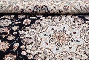 Tappeto Nain 6la Medaglione Floreale Blu Scuro Avorio 148x223 Cm