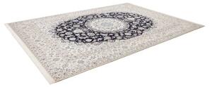 Tappeto Nain 6la Medaglione Floreale Blu Scuro Avorio 253x353 Cm