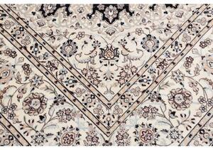 Tappeto Nain 6la Medaglione Floreale Avorio Nero 259x310 Cm