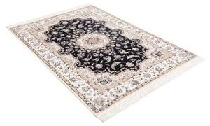 Tappeto Nain 6la Medaglione Floreale Blu Scuro Avorio 126x175 Cm