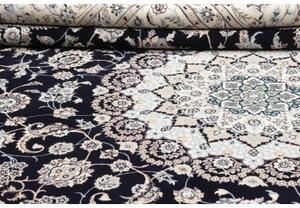 Tappeto Nain 6la Medaglione Floreale Blu Scuro Avorio 253x353 Cm