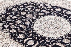 Tappeto Nain 6la Medaglione Floreale Blu Scuro Avorio 168x249 Cm