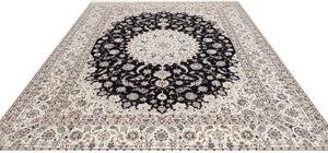 Tappeto Nain 6la Medaglione Floreale Avorio Nero 259x310 Cm