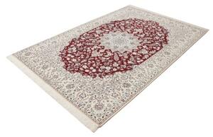 Tappeto Nain 6la Medaglione Floreale Borgogna Avorio 155x235 Cm