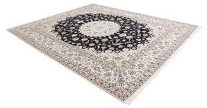 Tappeto Nain 6la Medaglione Floreale Avorio Nero 259x310 Cm