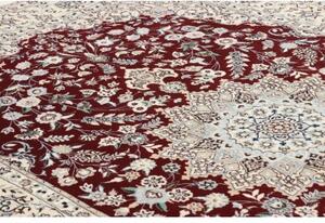 Tappeto Nain 6la Medaglione Floreale Borgogna Avorio 155x235 Cm