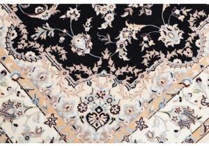 Tappeto Nain 6la Medaglione Floreale Blu Scuro Avorio 126x175 Cm