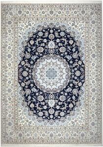 Tappeto Nain 6la Medaglione Floreale Blu Scuro Avorio 253x353 Cm