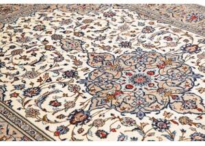 Tappeto Kashan Medaglione Floreale Beige Blu 200x295 Cm
