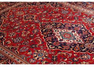 Tappeto Ardakan Medaglione Floreale Rosso Blu Scuro 197x299 Cm