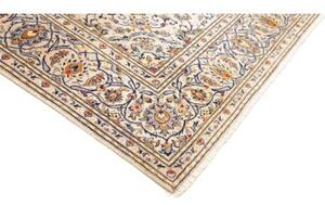 Tappeto Kashan Medaglione Floreale Avorio Blu Cobalto 197x315 Cm
