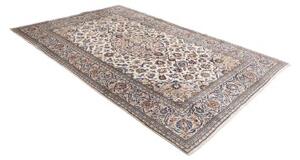 Tappeto Kashan Medaglione Floreale Avorio Blu 198x290 Cm