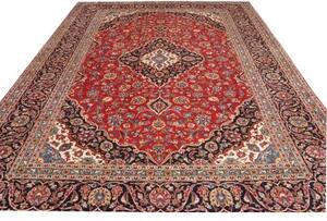 Tappeto Ardakan Medaglione Floreale Rosso Blu Scuro 273x385 Cm