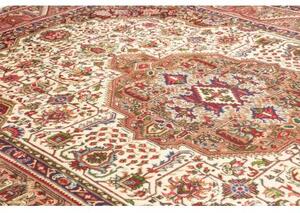 Tappeto Tabriz Stilizzato Avorio Rosso Mattone 198x300 Cm