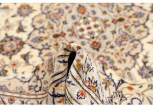 Tappeto Kashan Medaglione Floreale Avorio Blu Cobalto 197x315 Cm