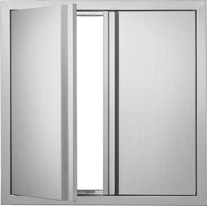 Porta di accesso al barbecue - 610 x 610 mm - doppia porta esterna della cucina - porta in acciaio inox con montaggio a filo - porta verticale a parete con maniglie a scomparsa per isola barbecue, stazione barbecue e mobile esterno