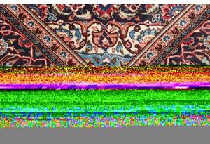Tappeto Ardakan Medaglione Floreale Rosso Blu Scuro 200x312 Cm