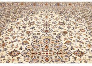 Tappeto Kashan Medaglione Floreale Avorio Blu Cobalto 197x315 Cm