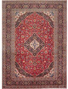 Tappeto Ardakan Medaglione Floreale Rosso Blu Scuro 273x385 Cm