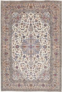Tappeto Kashan Medaglione Floreale Beige Blu 200x295 Cm