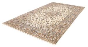 Tappeto Kashan Medaglione Floreale Avorio Blu Cobalto 197x315 Cm