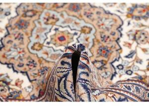 Tappeto Kashan Medaglione Floreale Avorio Blu 200x300 Cm