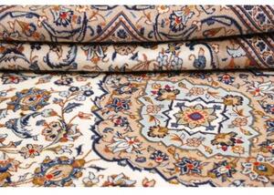 Tappeto Kashan Medaglione Floreale Avorio Blu 200x300 Cm