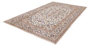 Tappeto Kashan Medaglione Floreale Avorio Blu Cobalto 195x305 Cm