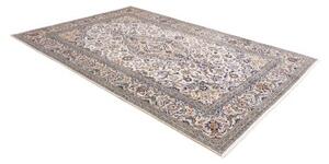 Tappeto Kashan Medaglione Floreale Avorio Blu Notte 200x298 Cm
