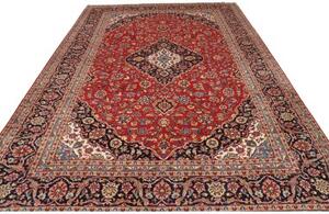 Tappeto Ardakan Medaglione Floreale Rosso Blu Scuro 245x380 Cm