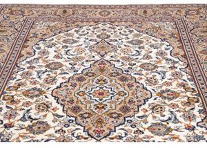 Tappeto Kashan Medaglione Floreale Avorio Blu 200x300 Cm