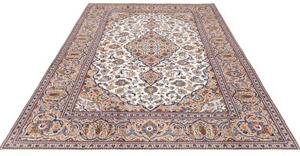 Tappeto Kashan Medaglione Floreale Avorio Blu 200x300 Cm