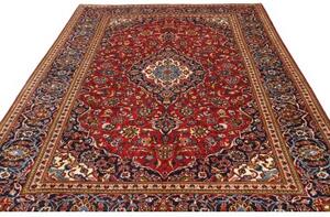 Tappeto Ardakan Medaglione Floreale Rosso Blu Scuro 200x303 Cm