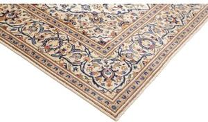 Tappeto Kashan Medaglione Floreale Avorio Blu Cobalto 195x305 Cm