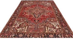 Tappeto Gorawan Stilizzato Rosso Ruggine Nero Carbone 215x292 Cm