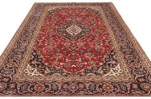 Tappeto Ardakan Medaglione Floreale Rosso Blu Scuro 205x304 Cm
