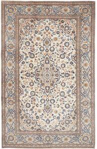 Tappeto Kashan Medaglione Floreale Avorio Blu Cobalto 200x301 Cm